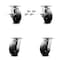 Service Caster 6 Inch Kingpinless Rubber on Steel Wheel Caster Swivel Locks 2 Brakes SCC, 4PK SCC-KP30S620-RSR-SLB-BSL-2-BSL-2 - alternate 1